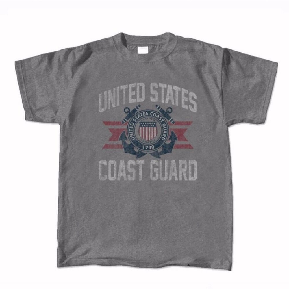 U.S. Coast Guard Vintage Emblem Short Sleeve T-Shirt - NEW Fast Ship